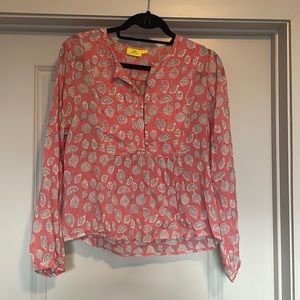 Coral flowy blouse